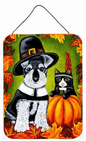 Thanksgiving Friends Schnauzer Wall or Door Hanging Prints