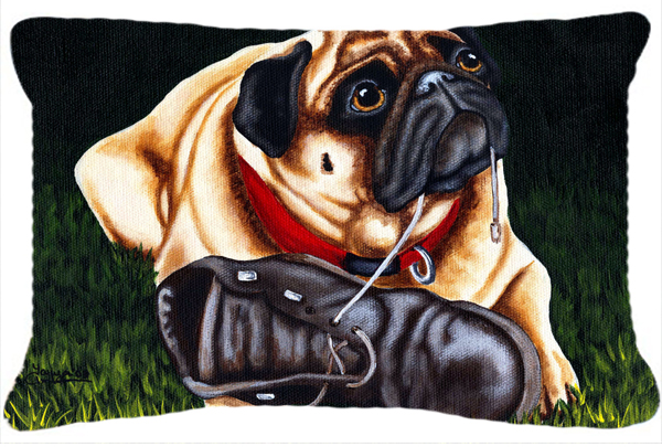 Cluster Buster the Pug Fabric Decorative Pillow