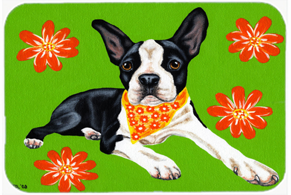 Picture of Carolines Treasures AMB1385LCB Cosmo Cutie Boston Terrier Glass Large Cutting Board