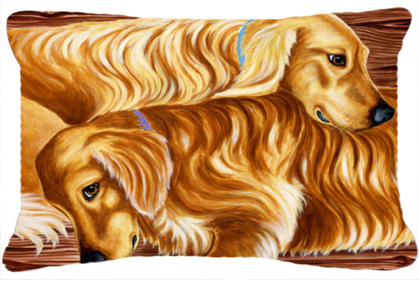 Zeus & Chloie the Golden Retrievers Fabric Decorative Pillow