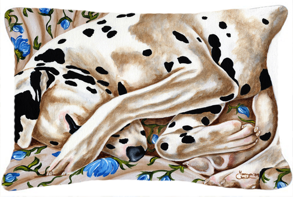 Bed of Roses Dalmatian Fabric Decorative Pillow