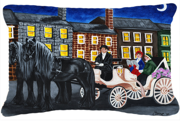 City Carriage Ride Horse Fabric Decorative Pillow