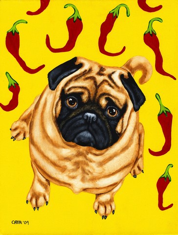 Pick a Pepper Pug Flag Garden Size
