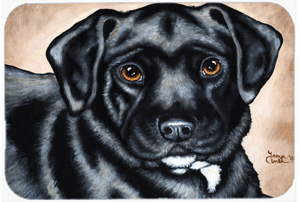 Picture of Carolines Treasures AMB1415LCB Black Bart the Labrador Glass Large Cutting Board