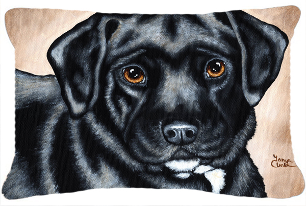 Black Bart the Labrador Fabric Decorative Pillow