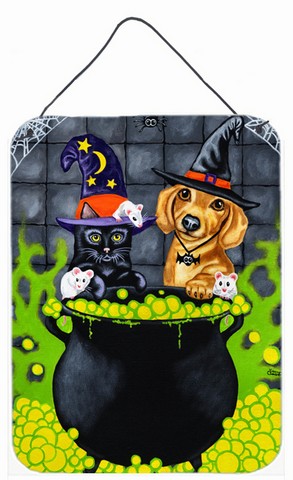 Brewing Up Trouble Halloween Dachshund Wall or Door Hanging Prints