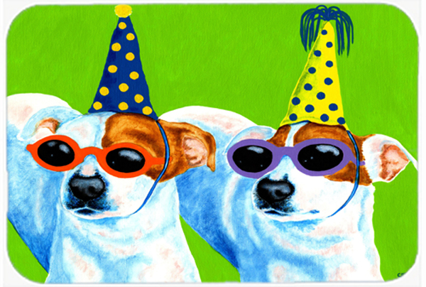 Picture of Carolines Treasures AMB1441LCB Party Animals Jack Russell Terriers Glass Large Cutting Board