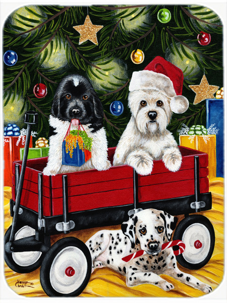 Christmas Westie, Newfoundland, Dalmatian Mouse Pad, Hot Pad or Trivet
