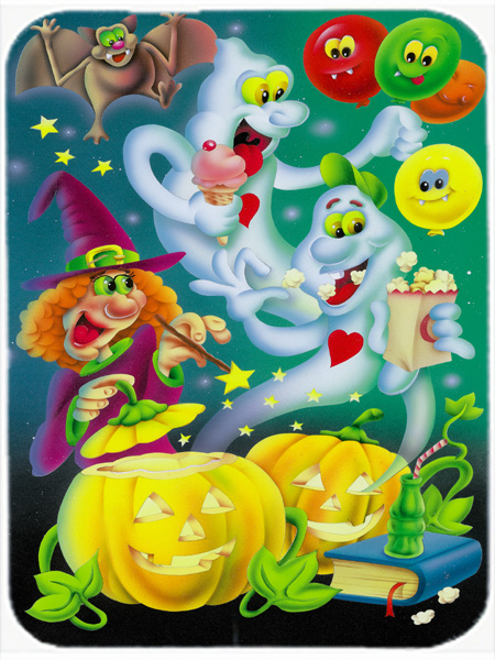 Picture of Carolines Treasures APH0932LCB Witch Party with the Ghosts Halloween Glass Large Cutting Board