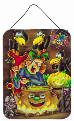 Witch & Crows Stirring It Up Halloween Wall or Door Hanging Prints