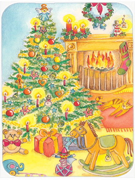 Picture of Carolines Treasures APH2024LCB Toys Around the Christmas Tree Glass Large Cutting Board