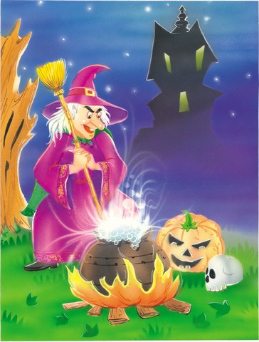 Witch & Her Castle Flag Canvas House Size