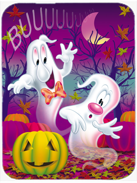 Picture of Carolines Treasures APH3798LCB Buuu Ghosts Halloween Glass Large Cutting Board