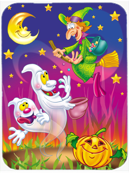 Picture of Carolines Treasures APH3799LCB Witch & Ghosts Halloween Glass Large Cutting Board