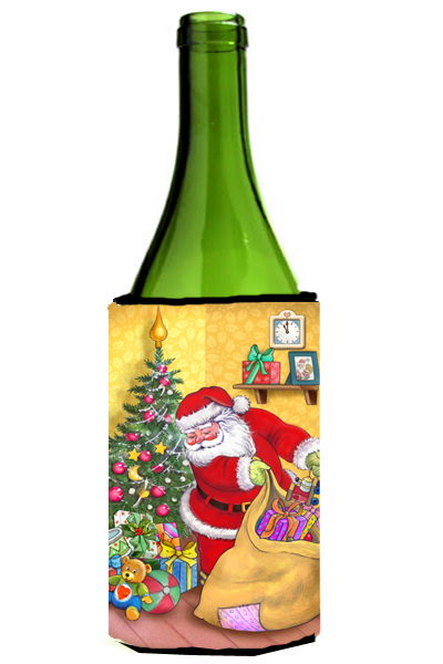 Christmas Santa & His Toys Wine Bottle Can cooler Hugger