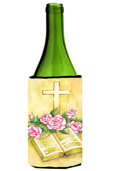 Easter Cross & Bible with Roses Wine Bottle Can cooler Hugger