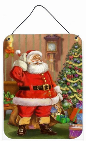 Christmas Santa by the Tree Wall or Door Hanging Prints