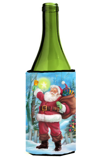 Picture of Carolines Treasures APH5001LITERK Christmas Santa Rining the Bell Wine Bottle Can cooler Hugger