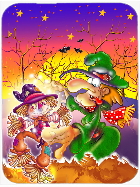 Picture of Carolines Treasures APH5129LCB Witch Voodoo Scarecrow Halloween Glass Large Cutting Board