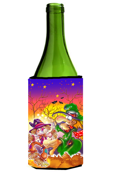 Picture of Carolines Treasures APH5129LITERK Witch Voodoo Scarecrow Halloween Wine Bottle Can cooler Hugger