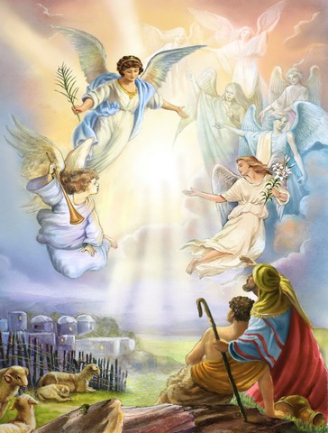 The Shepherds & Angels Appearing Flag Canvas House Size