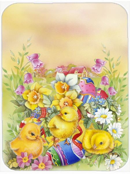 Picture of Carolines Treasures APH5613LCB Easter Chicks & Eggs Glass Large Cutting Board