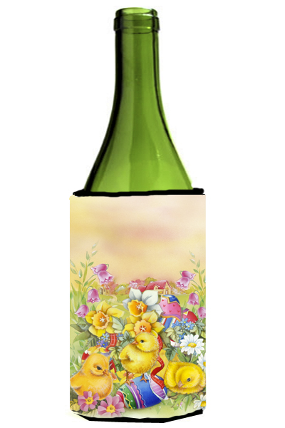 Picture of Carolines Treasures APH5613LITERK Easter Chicks &amp; Eggs Wine Bottle Can cooler Hugger