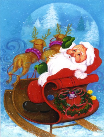 Christmas Santa Claus Good Night Flag Garden Size