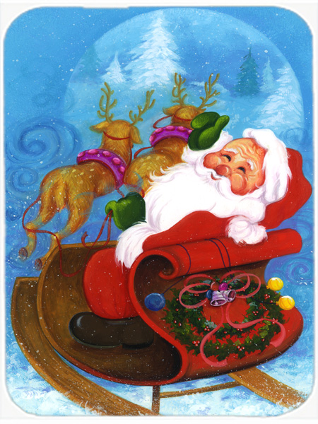 Picture of Carolines Treasures APH5775LCB Christmas Santa Claus Good Night Glass Large Cutting Board