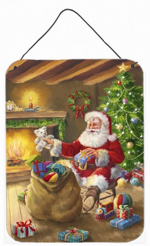 Christmas Santa Claus Unloading Toys Wall or Door Hanging Prints