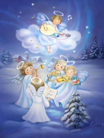 Angels Around the Tree Flag Garden Size