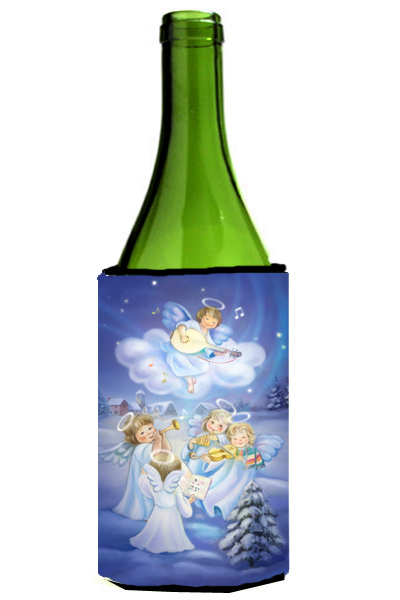 Picture of Carolines Treasures APH6028LITERK Angels Around the Tree Wine Bottle Can cooler Hugger
