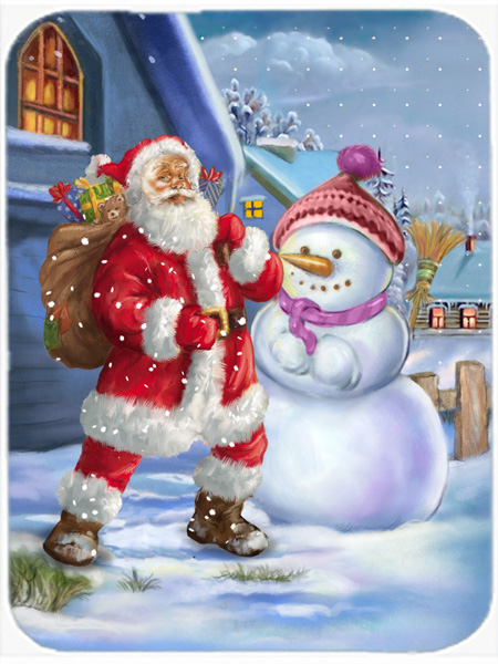 Picture of Carolines Treasures APH6200LCB Christmas Santa Claus & Snowman Glass Large Cutting Board