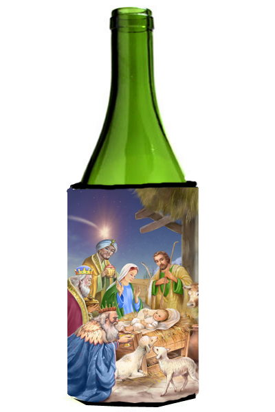 Picture of Carolines Treasures APH6897LITERK Christmas Nativity with Wise Men Wine Bottle Can cooler Hugger