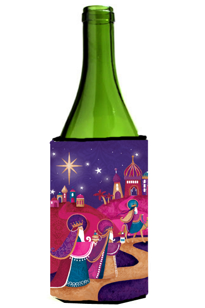 Picture of Carolines Treasures APH7081LITERK Christmas Wise Men in Purple Wine Bottle Can cooler Hugger