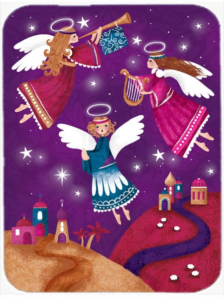 Picture of Carolines Treasures APH7082LCB Christmas Angels in Purple Glass Large Cutting Board