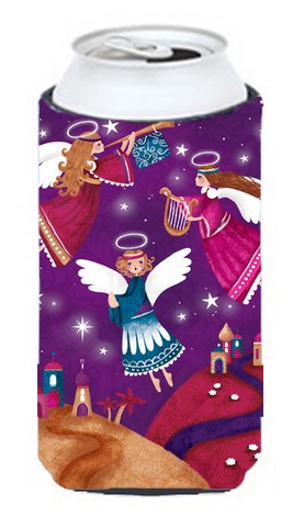 Christmas Angels in Purple Tall Boy Can cooler Hugger