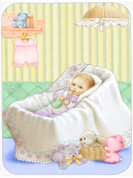 Picture of Carolines Treasures APH7093LCB New Baby in Crib Glass Large Cutting Board