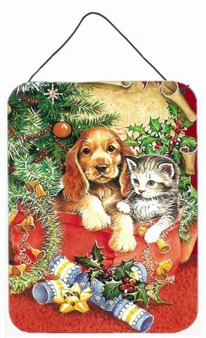 Christmas Puppy & Kitten Wall or Door Hanging Prints