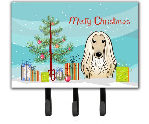 BB1616TH68 Christmas Tree & Afghan Hound Leash or Key Holder