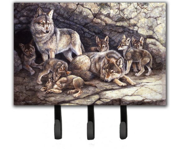 Wolf Wolves by the Den Leash or Key Holder