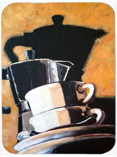 Picture of Carolines Treasures ARA0087LCB Coffee II by Roy Avis Glass Large Cutting Board