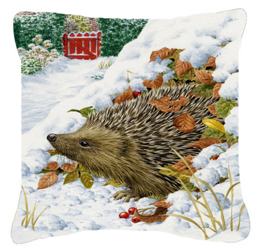 Hedgehog & Red Gate Cottage Canvas Decorative Pillow