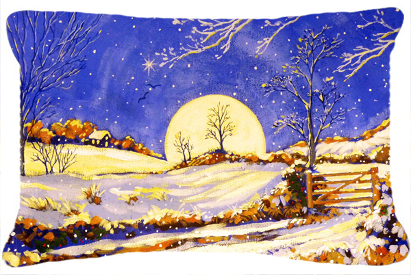 Winter Moonrise by Roy Avis Fabric Decorative Pillow
