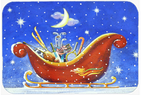 Picture of Carolines Treasures ARA0143LCB Christmas Santas Sleigh by Roy Avis Glass Large Cutting Board