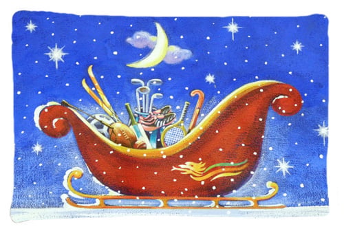 Christmas Santas Sleigh by Roy Avis Fabric Standard Pillowcase
