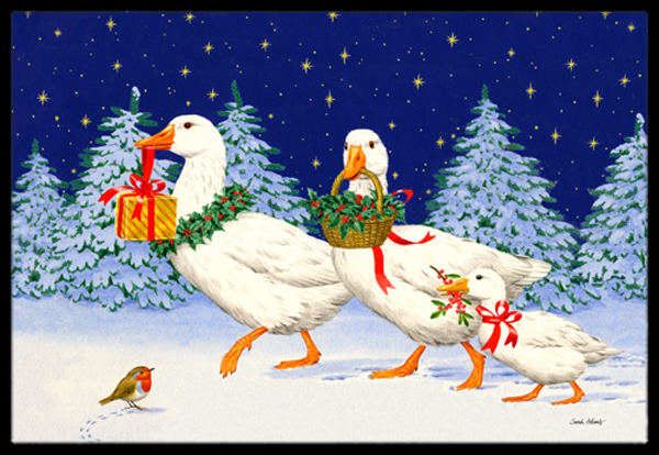 Three Geese & Gifts Indoor or Outdoor Mat- 24 x 36