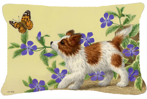 Papillon Pup Fabric Decorative Pillow