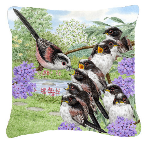 Long Tailed Tits by Sarah Adams Canvas Decorative Pillow