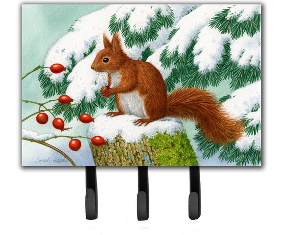 Winter Red Squirrel Leash or Key Holder